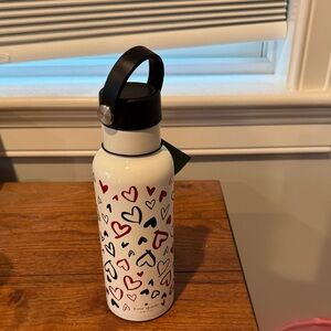 kate spade White and Black Heart Water Bottle